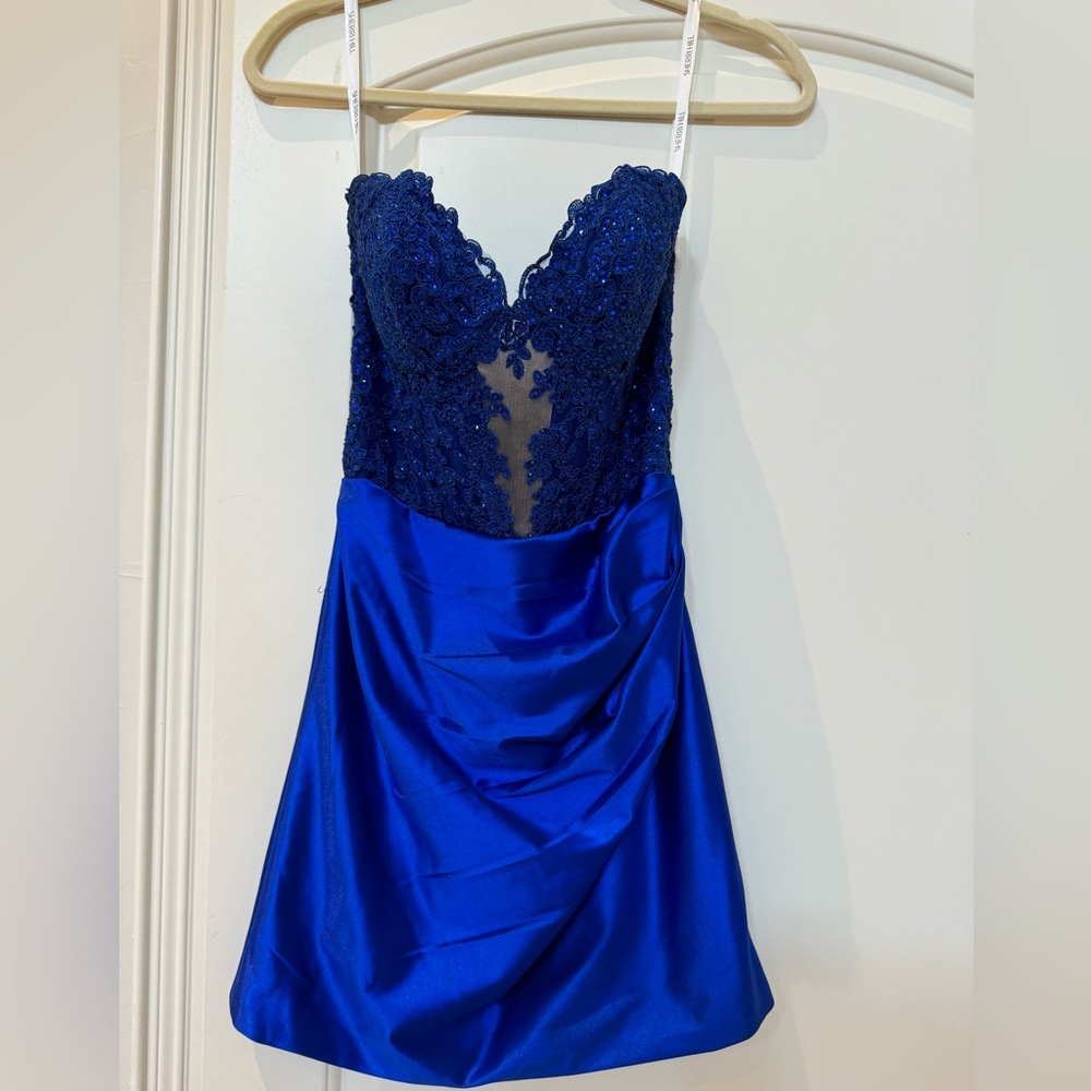 Sherri Hill Blue Mini Dress Size 4